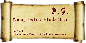 Manojlovics Fidélia névjegykártya